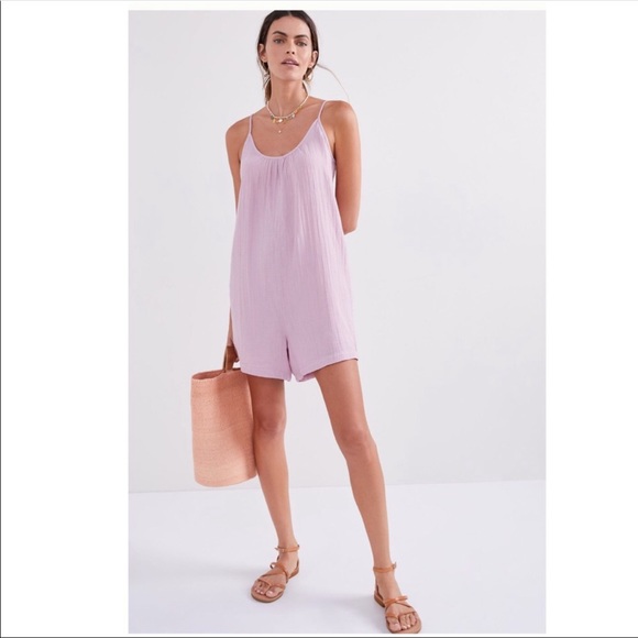 Anthro Daily Practice Gauzy Lounge Romper Lilac XS